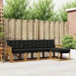 Set de canapele de exterior cu pernă 5 pcs Natural și Negru GartenMobel Dekor