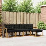 Set de canapele de exterior cu pernă 5 pcs Natural și Negru GartenMobel Dekor