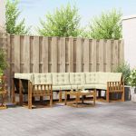 Set de canapele de exterior cu pernă 8 pcs Natural și Crem GartenMobel Dekor