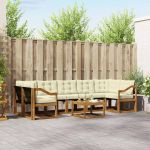 Set de canapele de exterior cu pernă 8 pcs Natural și Crem GartenMobel Dekor