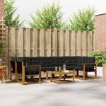 Set de canapele de exterior cu pernă 8 pcs Natural și Negru GartenMobel Dekor