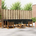 Set de canapele de exterior cu pernă 8 pcs Natural și Negru GartenMobel Dekor