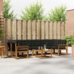 Set de canapele de exterior cu pernă 8 pcs Natural și Negru GartenMobel Dekor