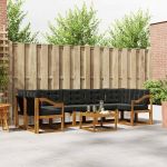 Set de canapele de exterior cu pernă 8 pcs Natural și Negru GartenMobel Dekor