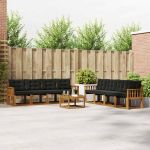 Set de canapele de exterior cu pernă 9 pcs Natural și Negru GartenMobel Dekor