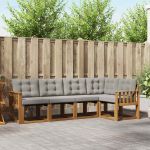 Set de canapele de exterior 5 pcs Gri natural și deschis GartenMobel Dekor