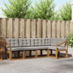 Set de canapele de exterior 5 pcs Gri natural și deschis GartenMobel Dekor