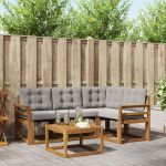 Set de canapele de exterior 5 pcs Gri natural și deschis GartenMobel Dekor