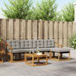 Set de canapele de exterior 6 pcs Gri natural și deschis GartenMobel Dekor