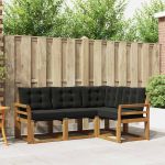 Set de canapele de exterior cu pernă 4 pcs Natural și Negru GartenMobel Dekor