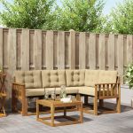 Set de canapele de exterior cu pernă 5 pcs Natural și Bej GartenMobel Dekor