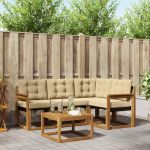 Set de canapele de exterior cu pernă 5 pcs Natural și Bej GartenMobel Dekor