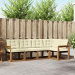 Set de canapele de exterior cu pernă 5 pcs Natural și Crem GartenMobel Dekor