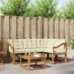 Set de canapele de exterior cu pernă 5 pcs Natural și Crem GartenMobel Dekor