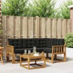 Set de canapele de exterior cu pernă 5 pcs Natural și Negru GartenMobel Dekor