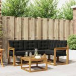 Set de canapele de exterior cu pernă 5 pcs Natural și Negru GartenMobel Dekor