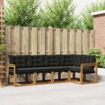 Set de canapele de exterior cu pernă 5 pcs Natural și Negru GartenMobel Dekor