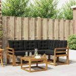 Set de canapele de exterior cu pernă 5 pcs Natural și Negru GartenMobel Dekor