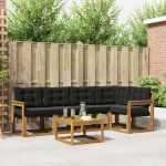 Set de canapele de exterior cu pernă 6 pcs Natural și Negru GartenMobel Dekor