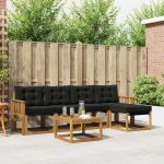 Set de canapele de exterior cu pernă 6 pcs Natural și Negru GartenMobel Dekor