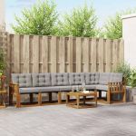 Set de canapele de exterior 7 pcs Gri natural și deschis GartenMobel Dekor