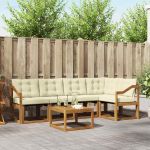 Set de canapele de exterior cu pernă 6 pcs Natural și Crem GartenMobel Dekor