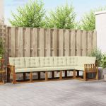 Set de canapele de exterior cu pernă 6 pcs Natural și Crem GartenMobel Dekor