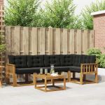 Set de canapele de exterior cu pernă 6 pcs Natural și Negru GartenMobel Dekor