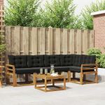 Set de canapele de exterior cu pernă 6 pcs Natural și Negru GartenMobel Dekor