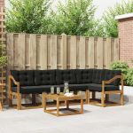 Set de canapele de exterior cu pernă 6 pcs Natural și Negru GartenMobel Dekor