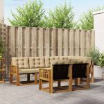 Set de canapele de exterior cu pernă 7 pcs Natural și Bej GartenMobel Dekor