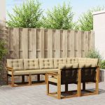 Set de canapele de exterior cu pernă 8 pcs Natural și Bej GartenMobel Dekor