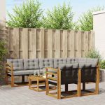 Set de canapele de exterior 9 pcs Gri natural și deschis GartenMobel Dekor