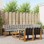 Set de canapele de exterior 9 pcs Gri natural și deschis GartenMobel Dekor