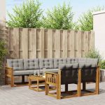 Set de canapele de exterior 9 pcs Gri natural și deschis GartenMobel Dekor