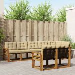 Set de canapele de exterior cu pernă 8 pcs Natural și Bej GartenMobel Dekor