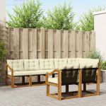 Set de canapele de exterior cu pernă 8 pcs Natural și Crem GartenMobel Dekor