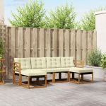 Set de canapele de exterior cu pernă 6 pcs Natural și Crem GartenMobel Dekor