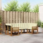 Set de canapele de exterior cu pernă 6 pcs Natural și Crem GartenMobel Dekor