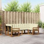 Set de canapele de exterior cu pernă 6 pcs Natural și Crem GartenMobel Dekor