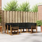 Set de canapele de exterior cu pernă 6 pcs Natural și Negru GartenMobel Dekor