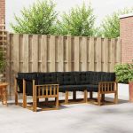 Set de canapele de exterior cu pernă 6 pcs Natural și Negru GartenMobel Dekor