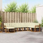 Set de canapele de exterior cu pernă 8 pcs Natural și Crem GartenMobel Dekor