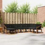 Set de canapele de exterior cu pernă 8 pcs Natural și Negru GartenMobel Dekor