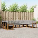 Set de canapele de exterior 10 pcs Gri natural și deschis GartenMobel Dekor