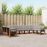 Set de canapele de exterior 10 pcs Gri natural și deschis GartenMobel Dekor