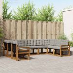 Set de canapele de exterior 29 pcs Gri natural și deschis GartenMobel Dekor