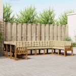 Set de canapele de exterior cu pernă 10 pcs Natural și Bej GartenMobel Dekor