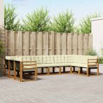 Set de canapele de exterior cu pernă 10 pcs Natural și Crem GartenMobel Dekor