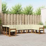 Set de canapele de exterior cu pernă 10 pcs Natural și Crem GartenMobel Dekor